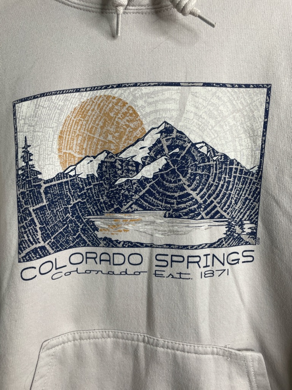 Colorado Springs Graphic Hoodie Gray Size Medium
